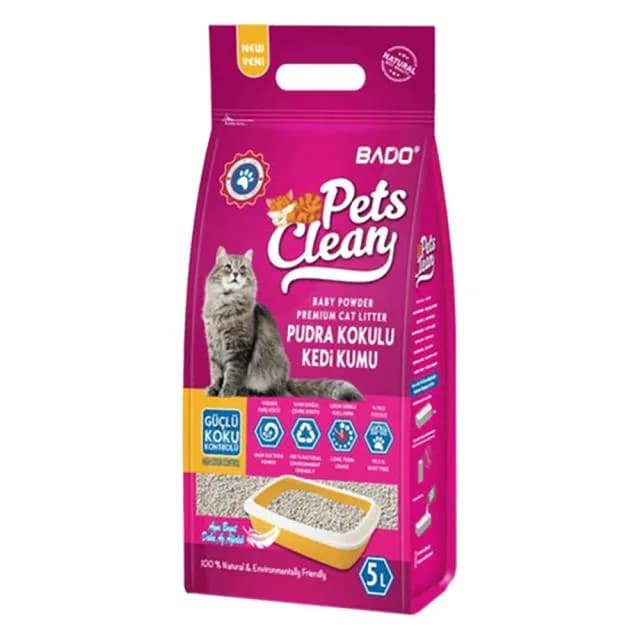 Pets Clean Mini Bebek Pudralı Kedi Kumu 5 L