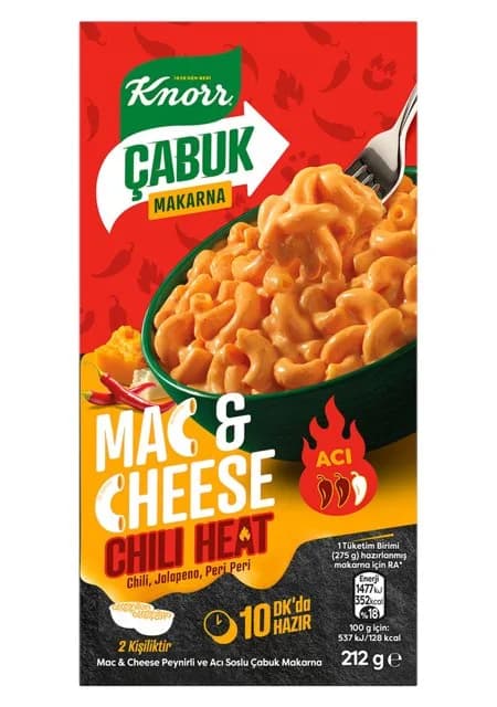 Knorr Mac & Cheese Acılı Peynir Soslu Makarna 212 g