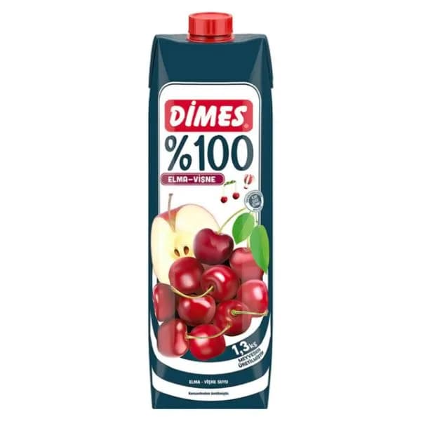 Dimes Premium %100 Elma-Vişne Suyu 1 L