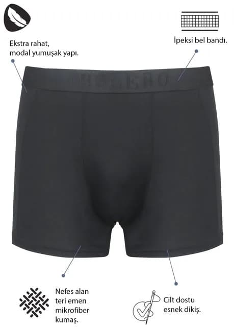 Bolero Siyah Modal Boxer XXL