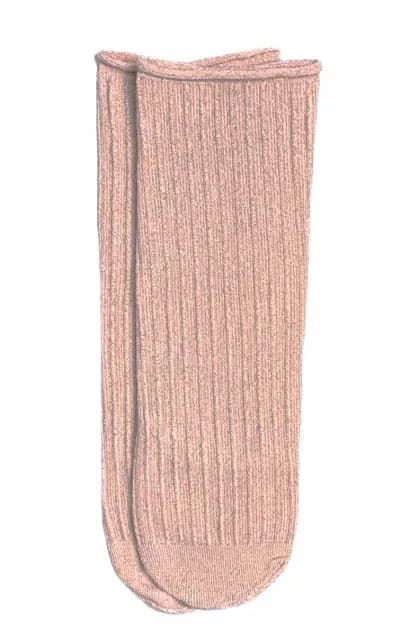 Bolero Koyu Pembe Roll Top Simli Çorap 36-40