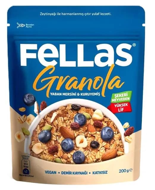 Fellas Yaban Mersini & Kuruyemişli Granola 200 g