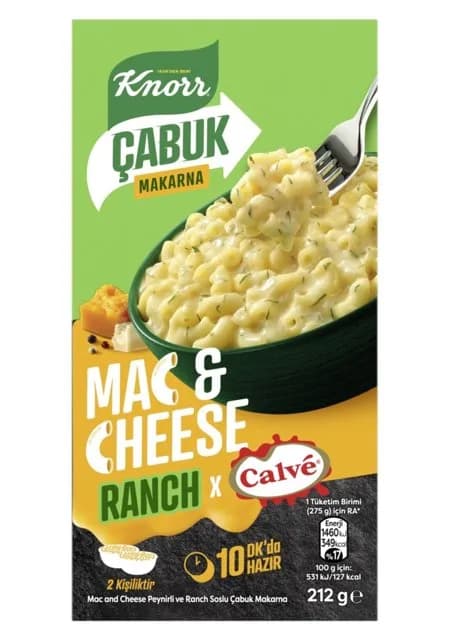 Knorr Mac & Cheese Ranch Soslu Makarna 212 g