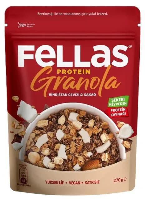 Fellas Hindistan Cevizi & Kakao Protein Granola 270 g